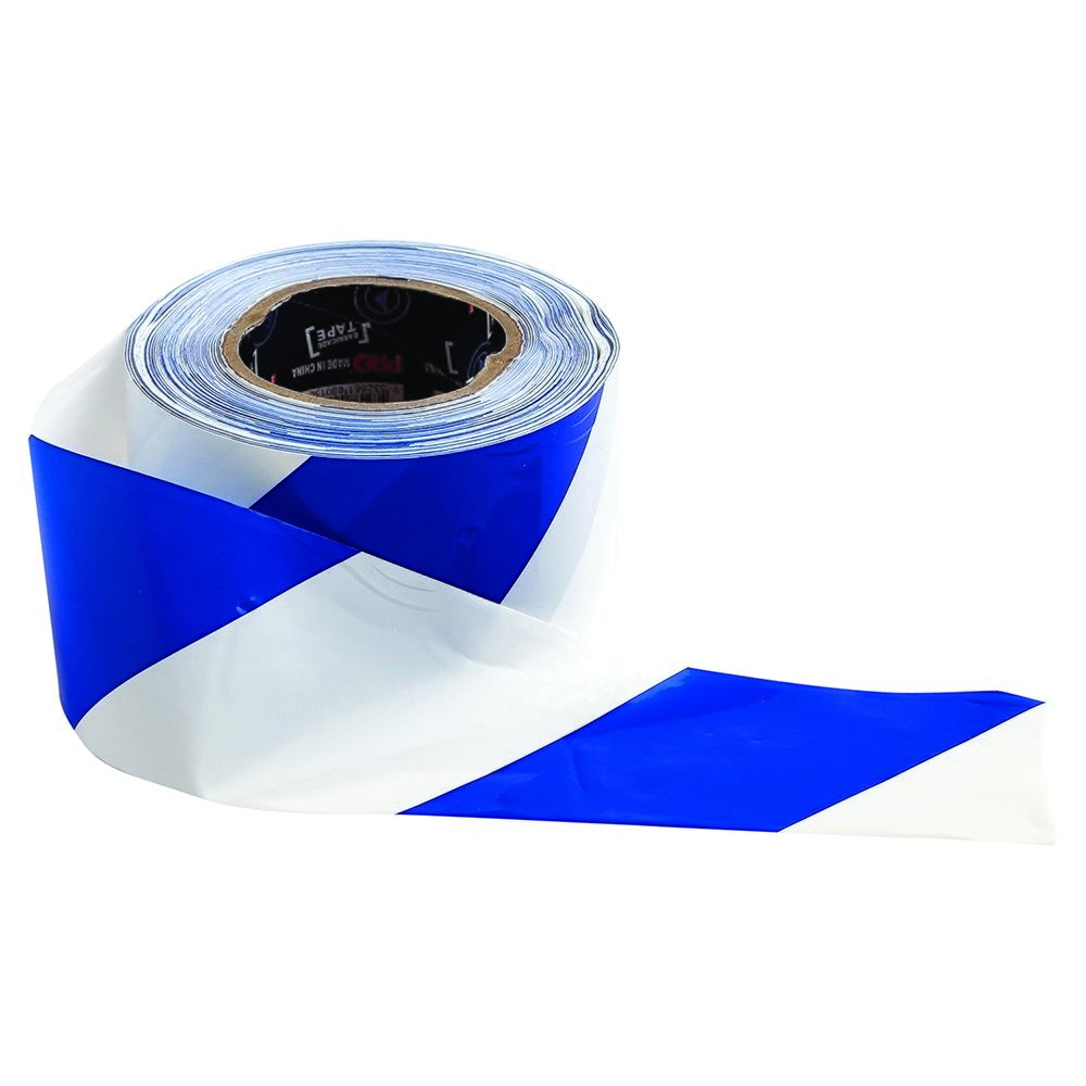 Barricade Tape - 100M X 75mm Blue & White - 5 Pack