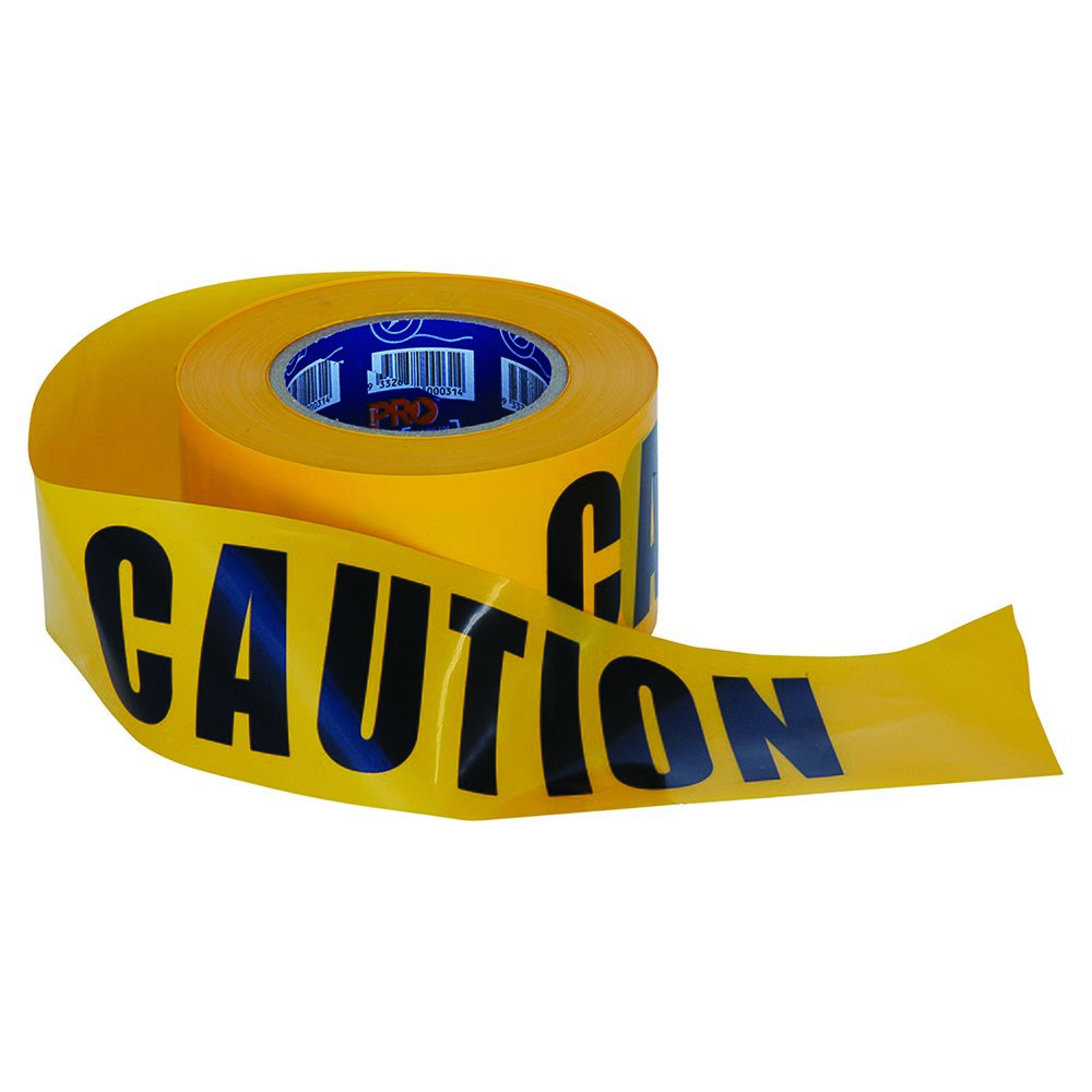 Barricade Tape - 100M X 75mm Caution Print - 5 Pack