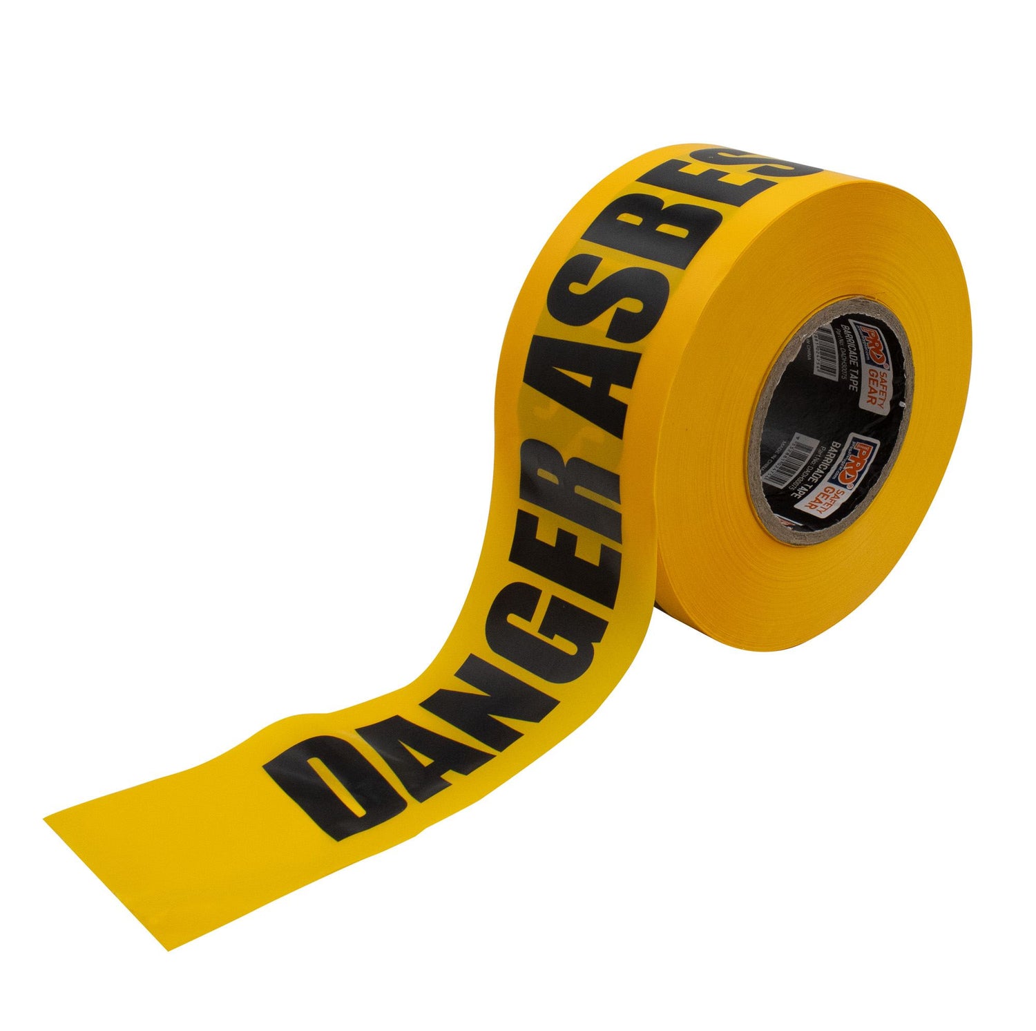 Barricade Tape - 300M X 75mm Danger Asbestos Dust Hazard Print - Carton 8