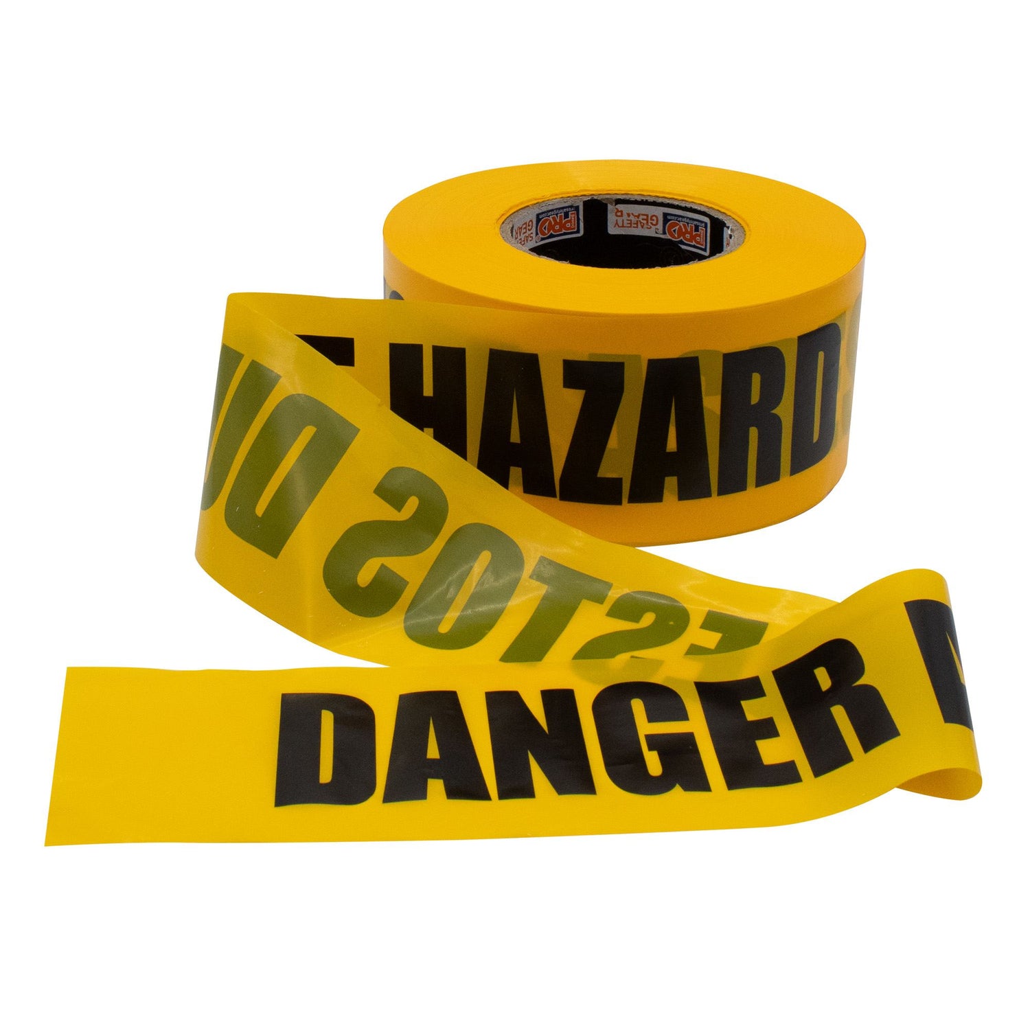 Barricade Tape - 300M X 75mm Danger Asbestos Dust Hazard Print - Carton 8